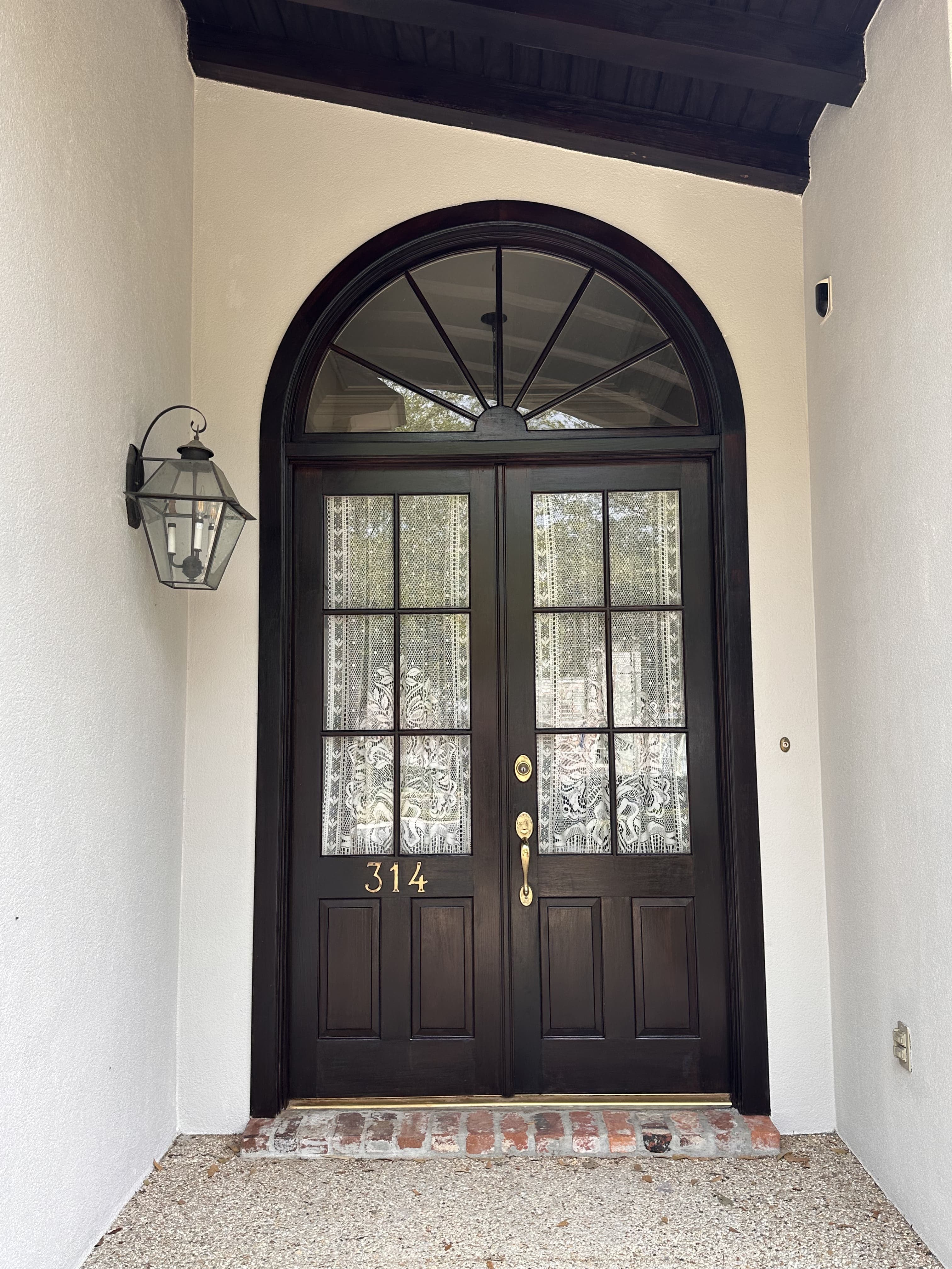 Arched Entry Door Staining